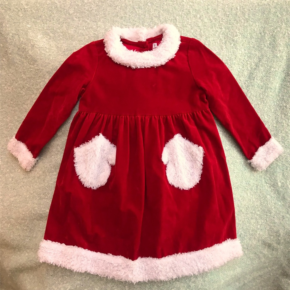 Trish Scully Red Velvet “Santa’s Little Helper” holiday dress size 4T.